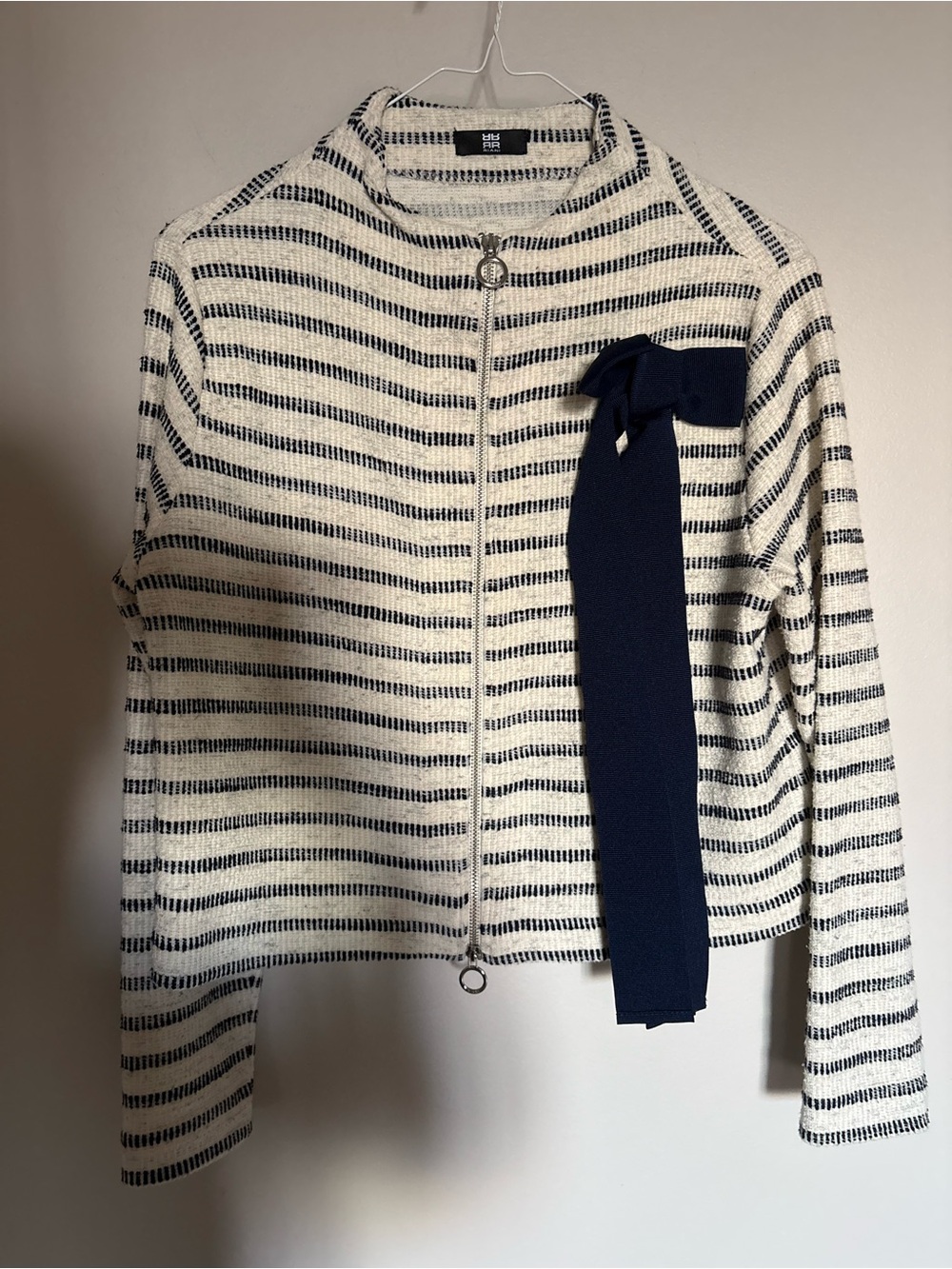 RIANI- Striped vest navy and cream small machine washable